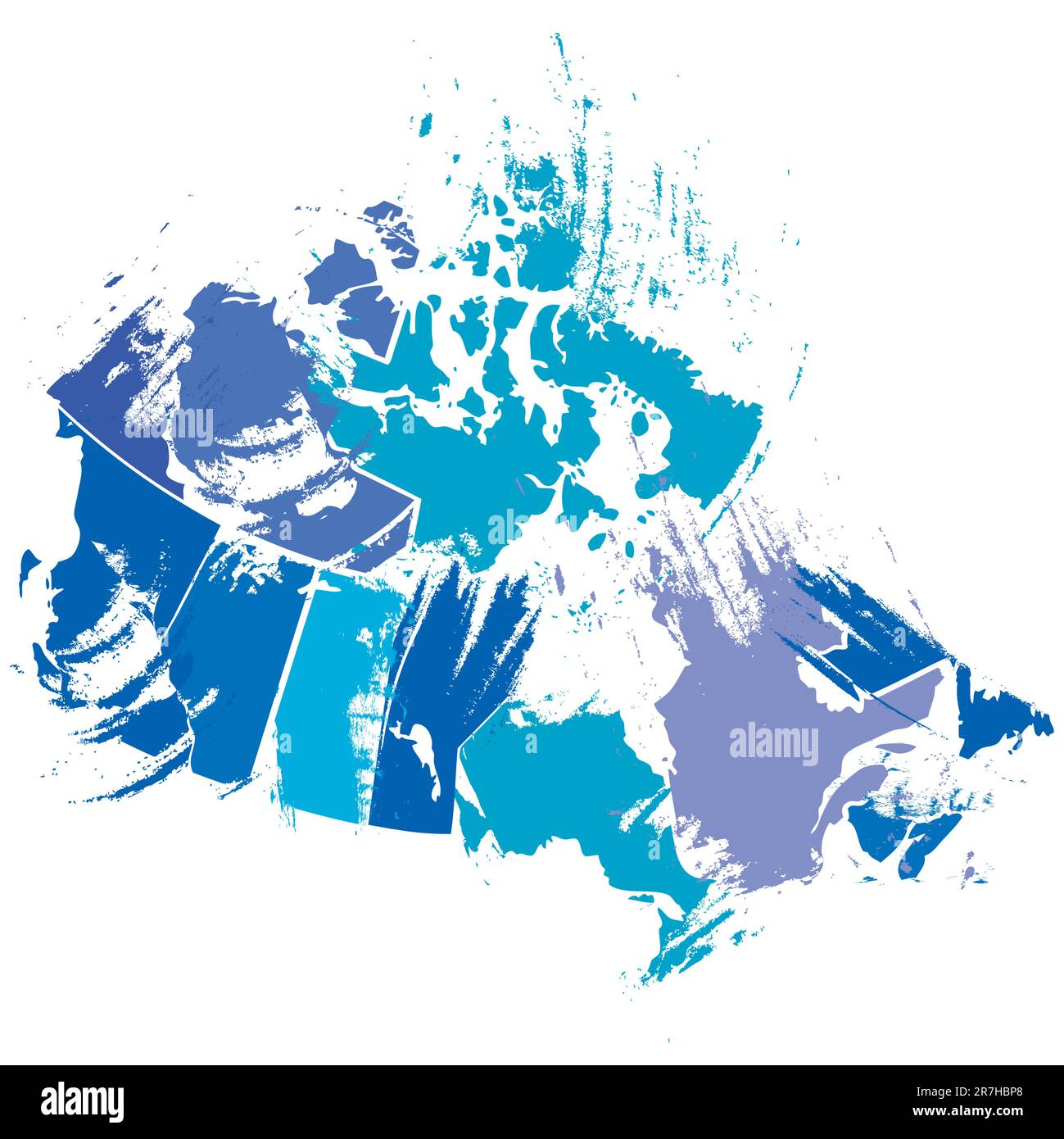 carte vectorielle canadienne par coups de pinceau artistique Illustration de Vecteur