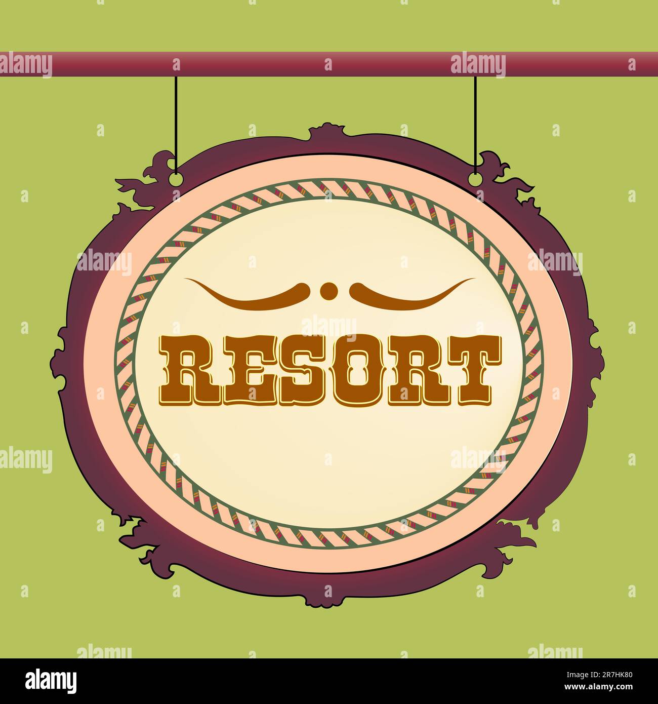 panneau vector resort de style sauvage ouest Illustration de Vecteur