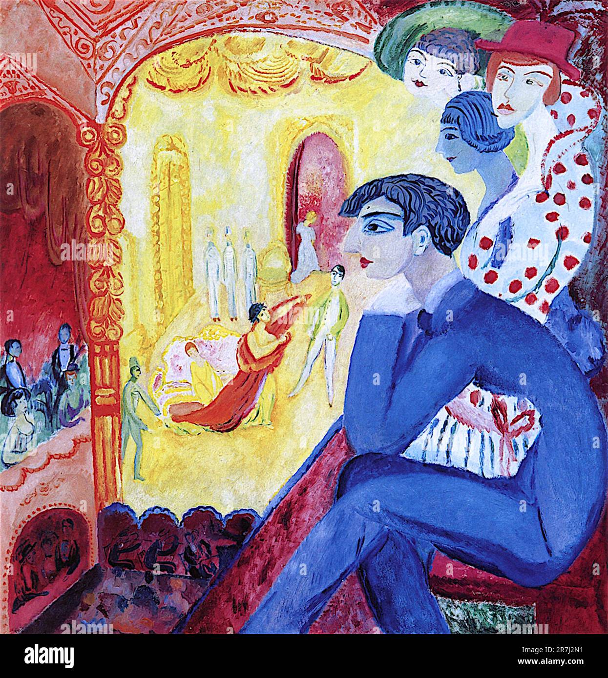 Sigrid Hjertén - au Théâtre - 1915 - L'image est le chef-d'œuvre peinture Teatern (le Théâtre) de l'artiste expressionniste suédoise Sigrid Hjerté. Banque D'Images