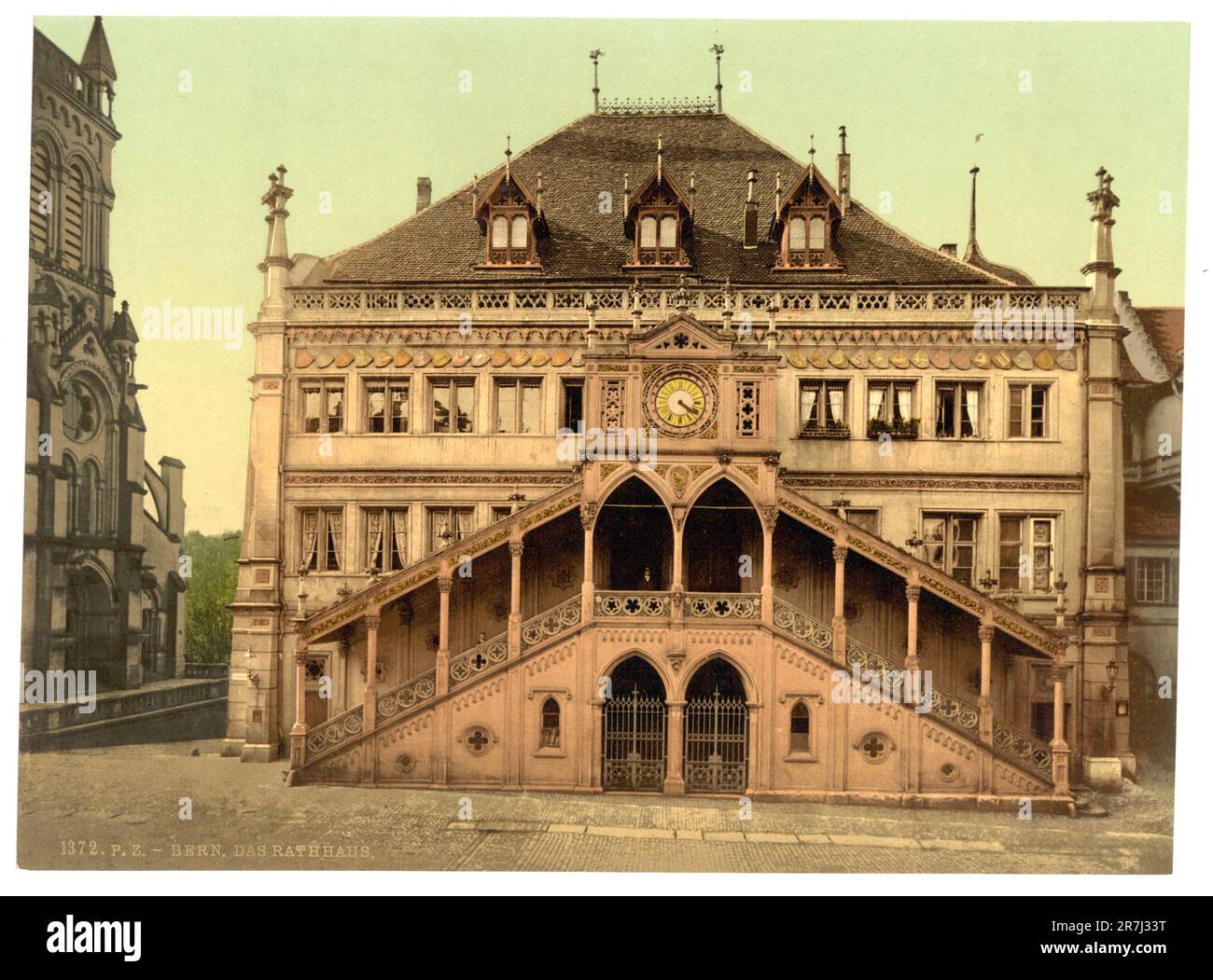 L'hôtel de ville, Berne, Suisse 1890. Banque D'Images