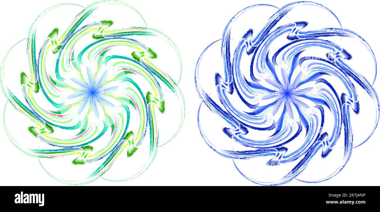 Illustration de vecteur vortex, bleu et vert, fichier EPS inclus. Illustration de Vecteur