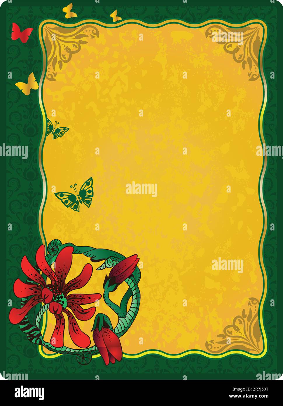 Carte d'arrière-plan de fleur avec une couronne de Marguerite Illustration de Vecteur