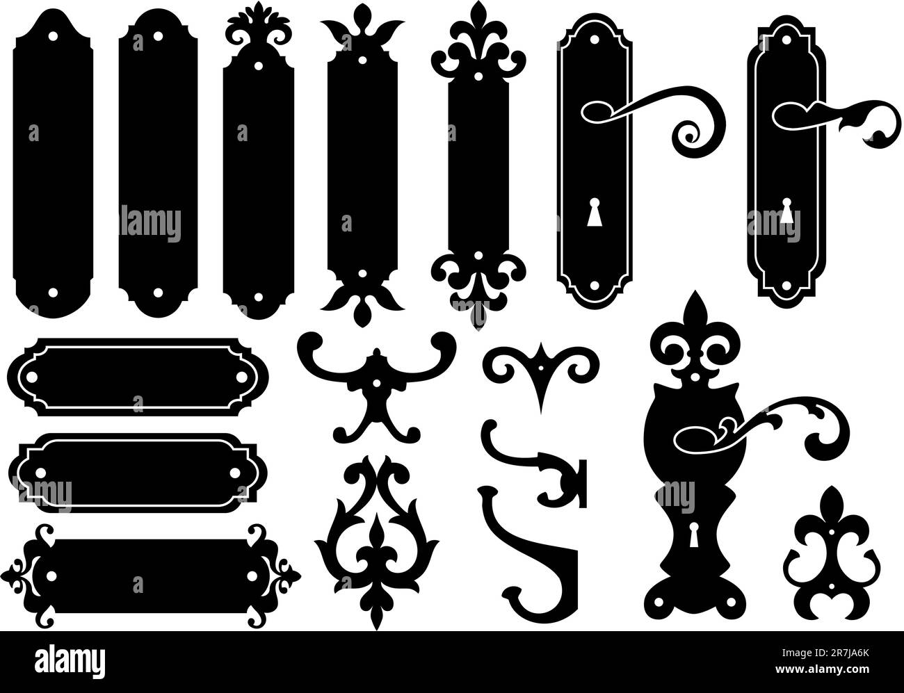 accessoires de porte et de mur, ensemble vectoriel Illustration de Vecteur