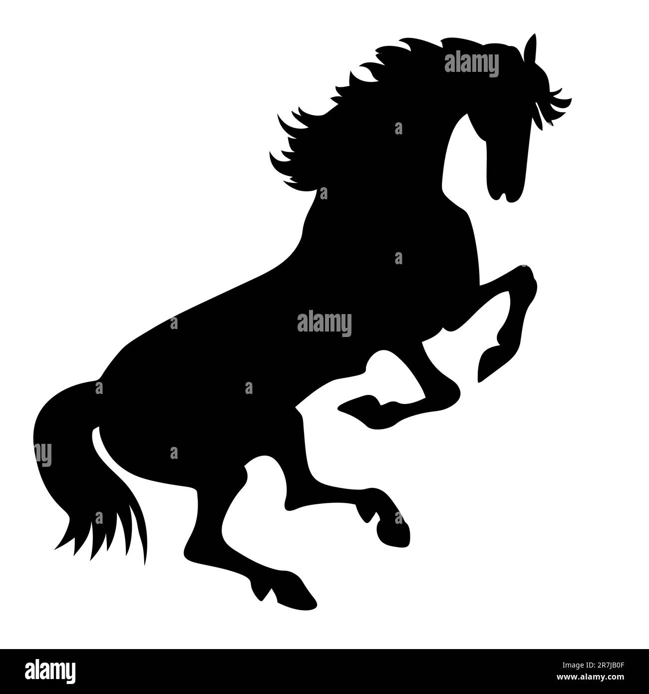 Silhouette vecteur cheval sur fond blanc Illustration de Vecteur