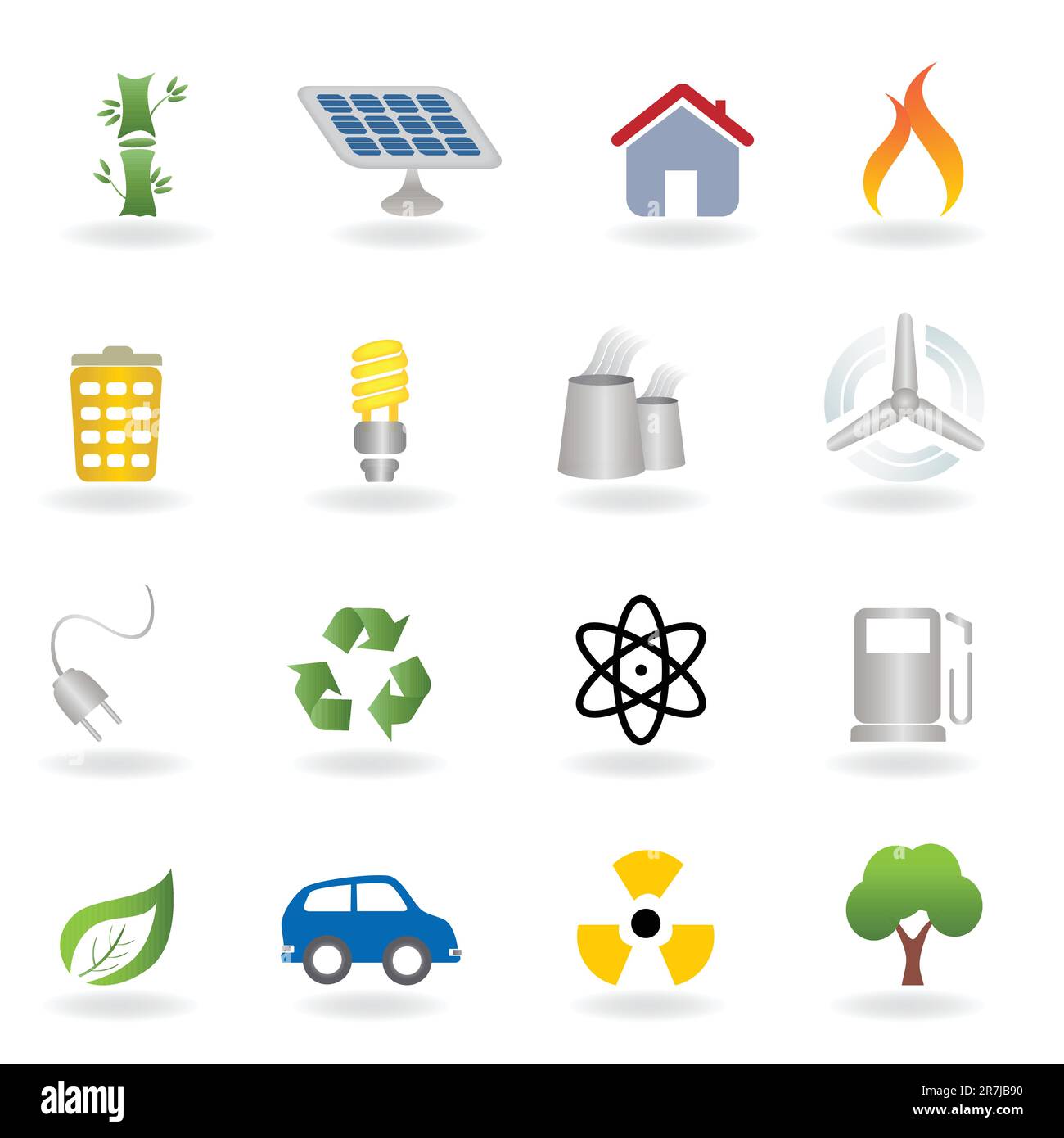 Ensemble d'icônes liées à l'environnement et à l'environnement Illustration de Vecteur