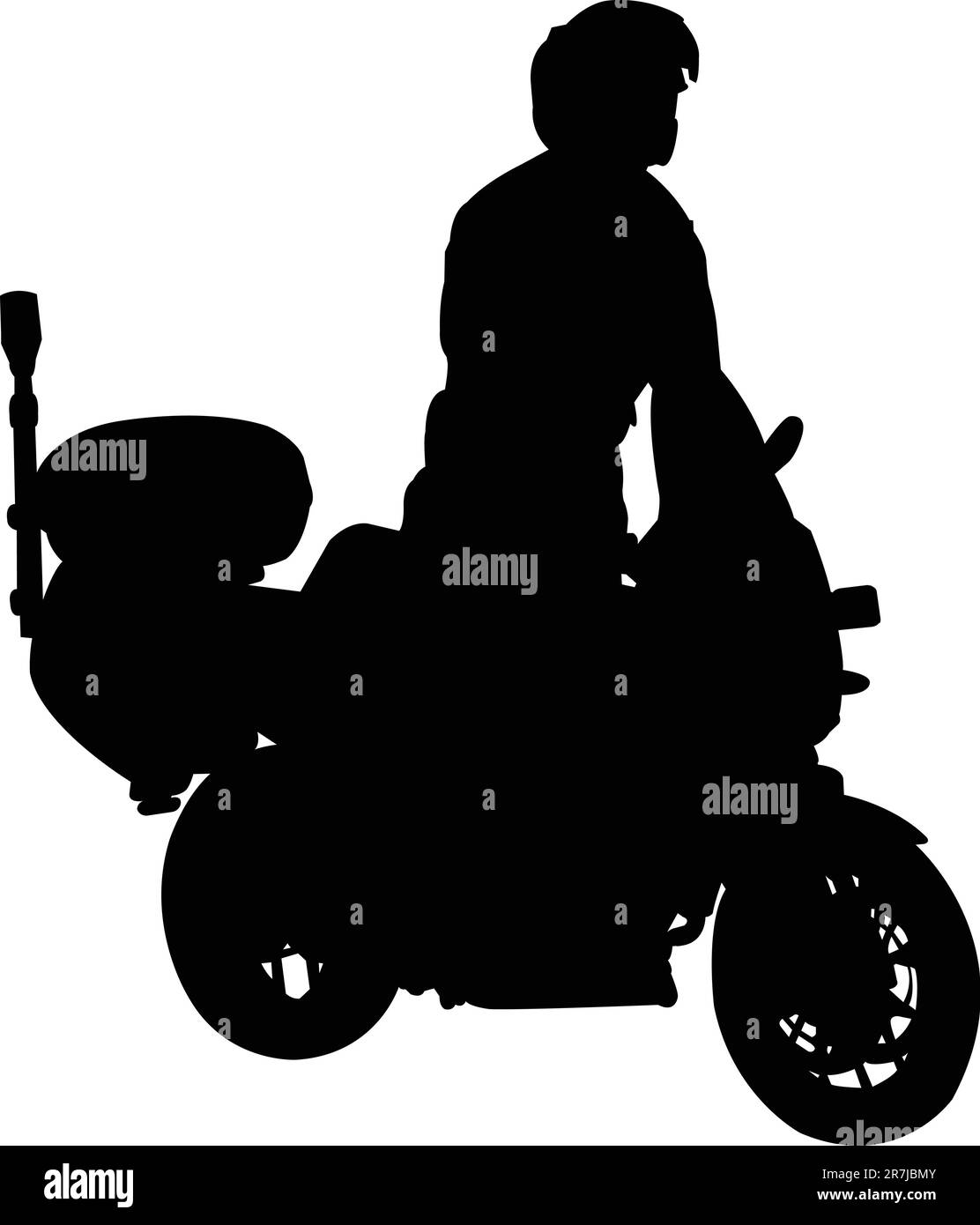 silhouette de motocycliste - vecteur Illustration de Vecteur