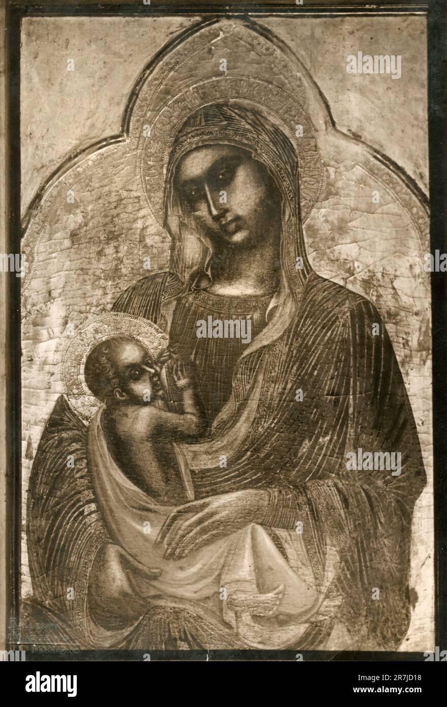 Notre Dame du lait, Madonna allaitant l'enfant peinture par l'artiste italien Barnaba da Modène, St. Église Metthew, Tortona, Italie 1900s Banque D'Images