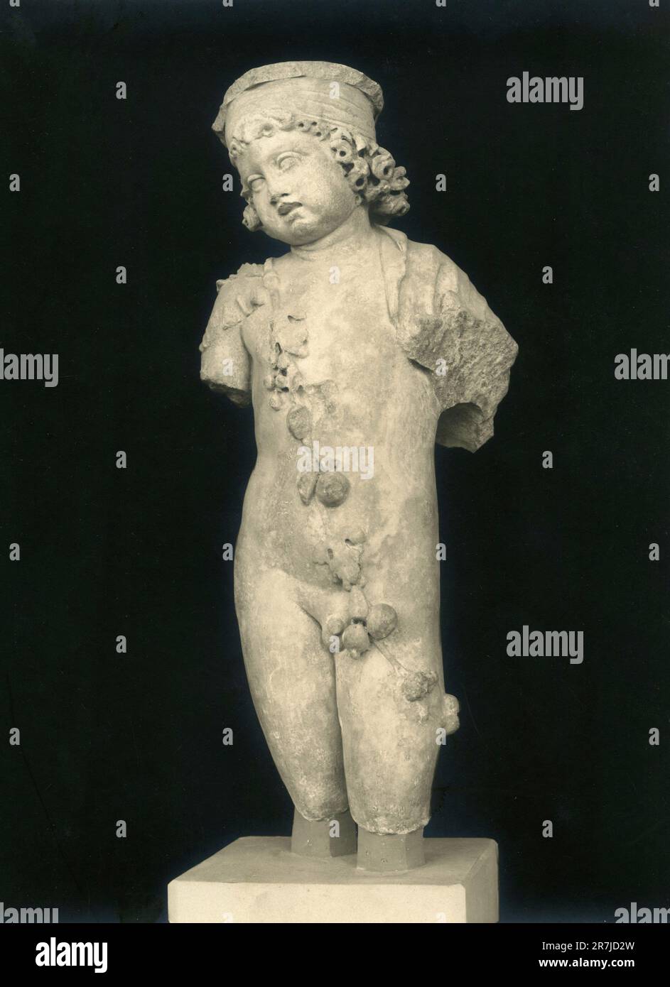 Ancienne statue de marbre romain de Bacchus, Musée national, Rome, Italie 1900s Banque D'Images