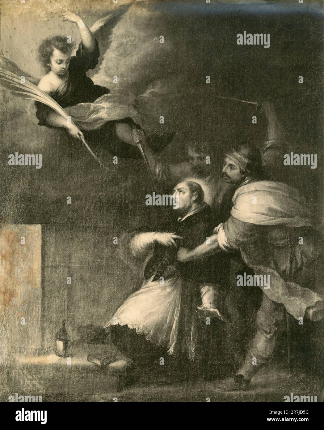 Le Marthirdom de Saint Pierre d'Arbues, peinture de l'artiste espagnol Bartolomé Esteban Murillo, Musée Capitoline, Rome, Italie 1900s Banque D'Images