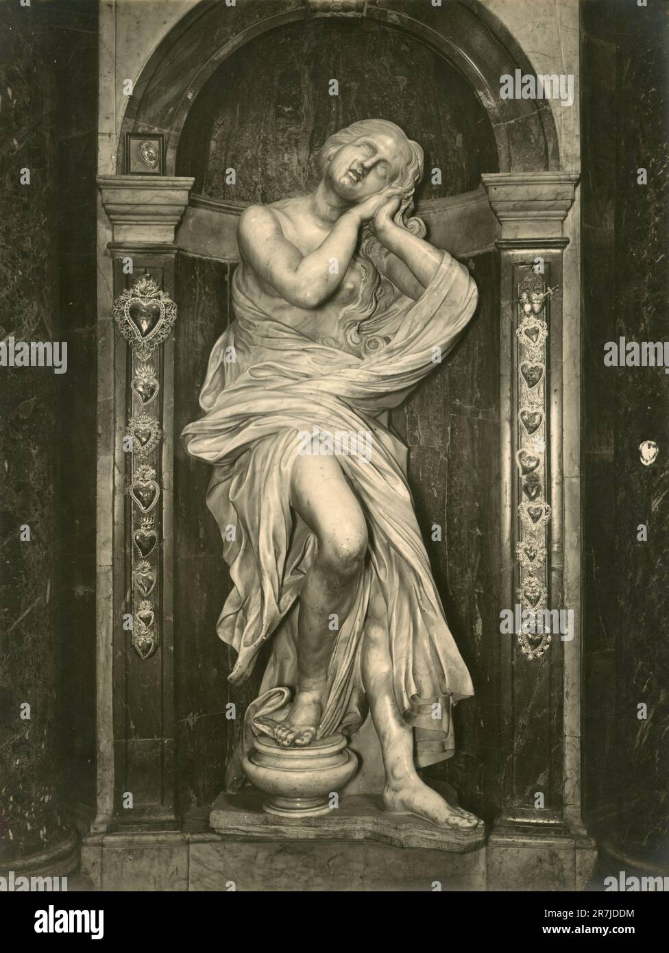 St. Mary Magdalene, sculpture en marbre de l'artiste italien Gianlorenzo Bernini, Cathédrale de Sienne, Italie 1900s Banque D'Images