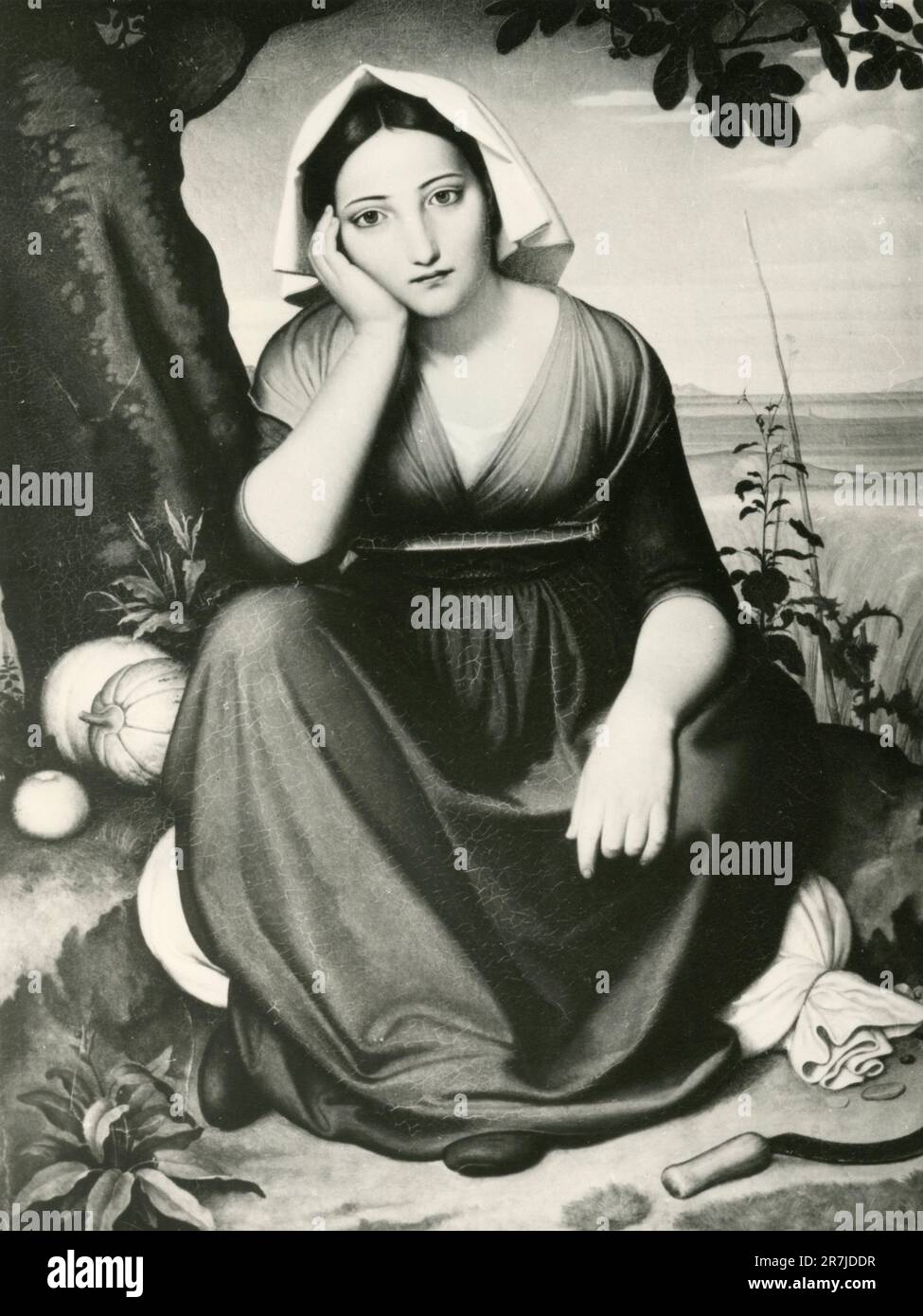 Portrait du modèle italien Vittoria Caldoni, peinture de l'artiste allemand Johann Friedrich Overbeck, 1930s Banque D'Images