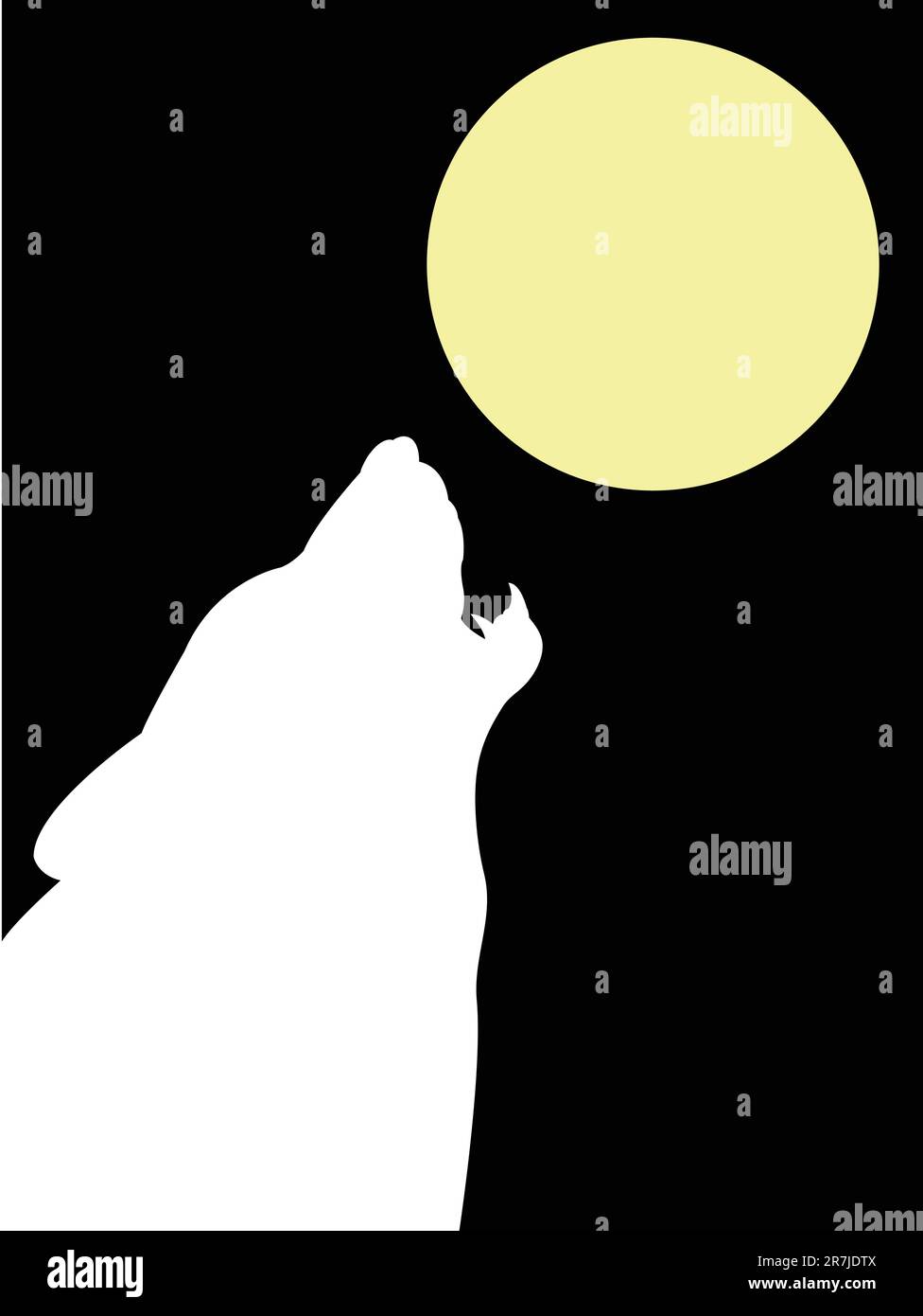Loup et lune - vecteur Illustration de Vecteur