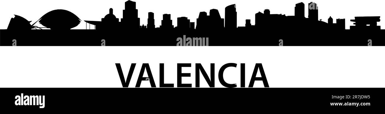 Illustration détaillée de Valence, Espagne Illustration de Vecteur