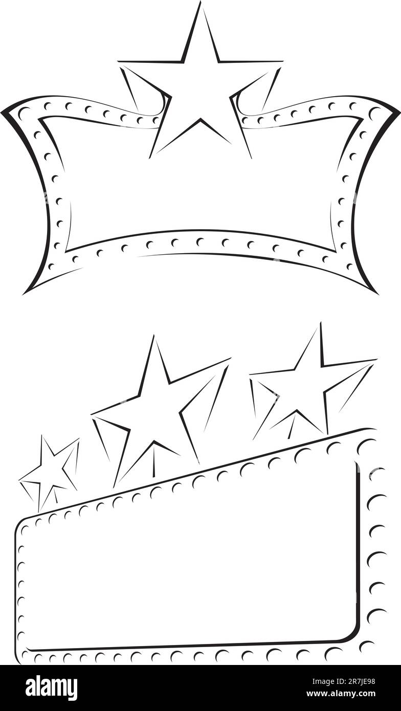 Esquisse noire de deux néons vierges classiques Illustration de Vecteur