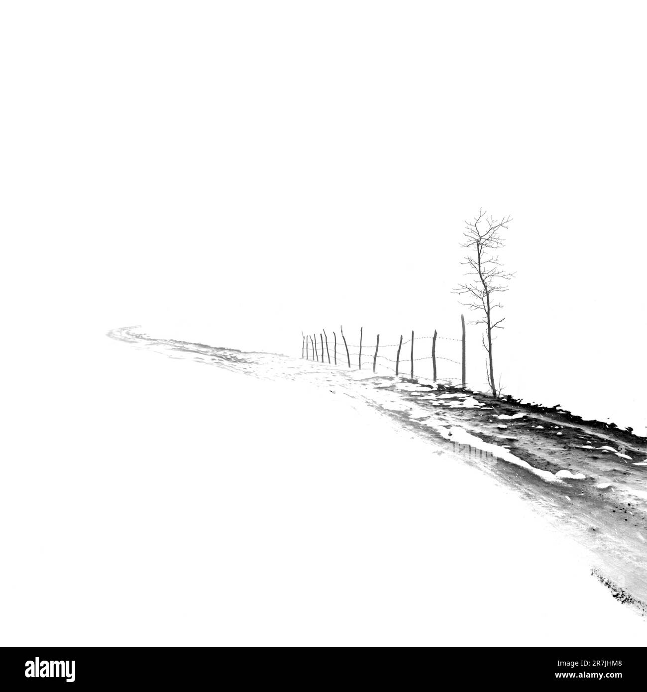 La photographie minimaliste est une esthétique d’omission et de solitude qui exprime l’énigme de notre monde. Banque D'Images