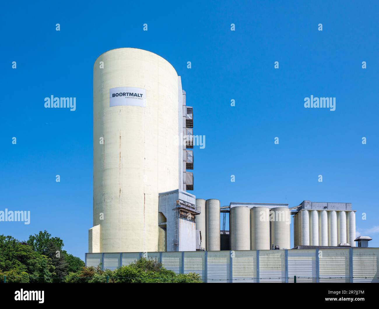 Wijgmaal, Louvain, Belgique - 29 mai 2023 - silo industriel de la société de Boortmalt, produisant du malt Banque D'Images