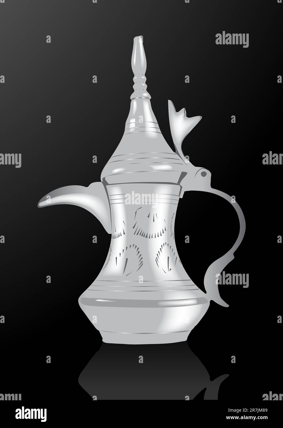 Pot à café arabe moyen-oriental - illustration vectorielle Illustration de Vecteur