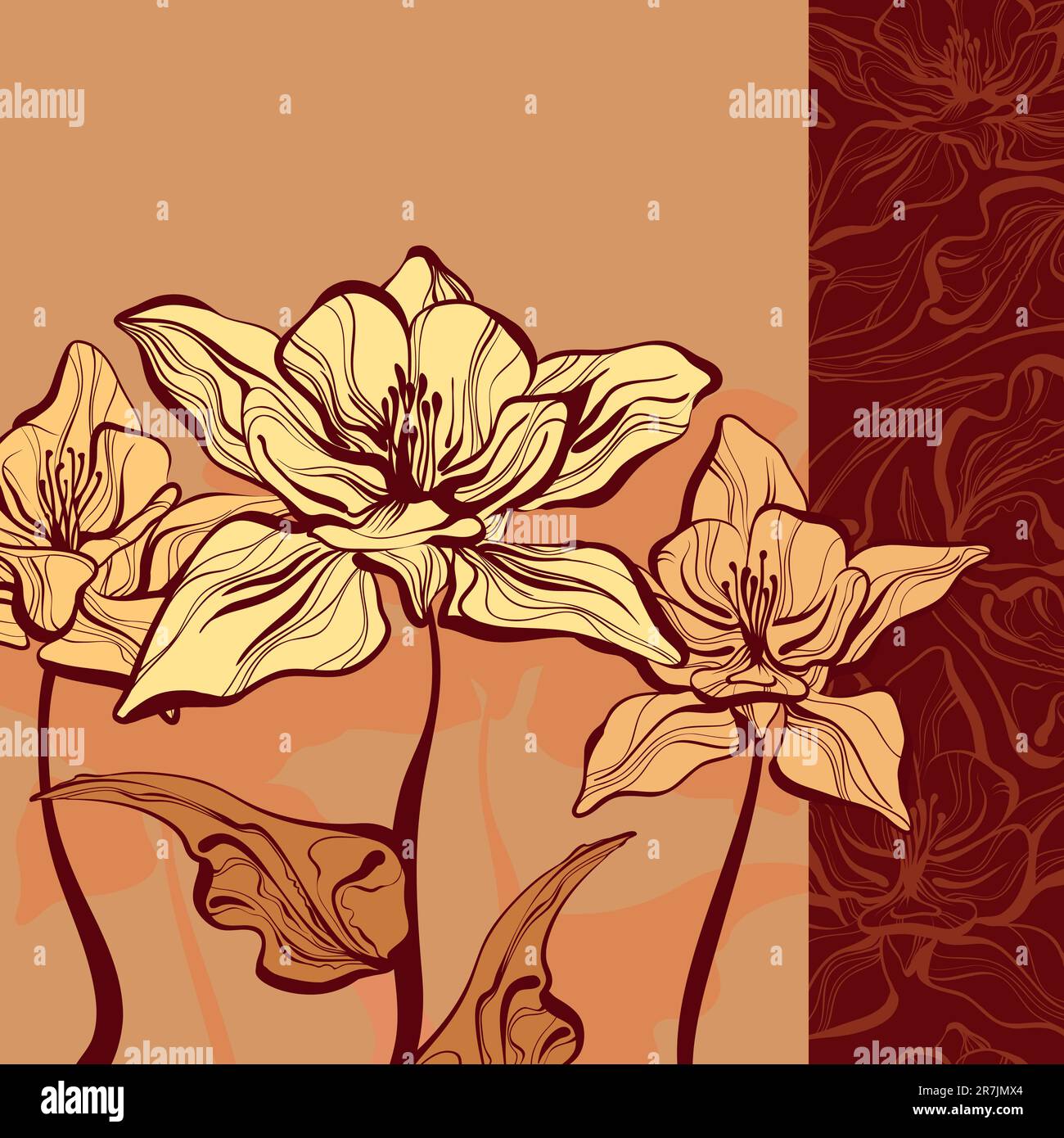 arrière-plan avec fleur, cette illustration peut être utile comme travail de concepteur Illustration de Vecteur