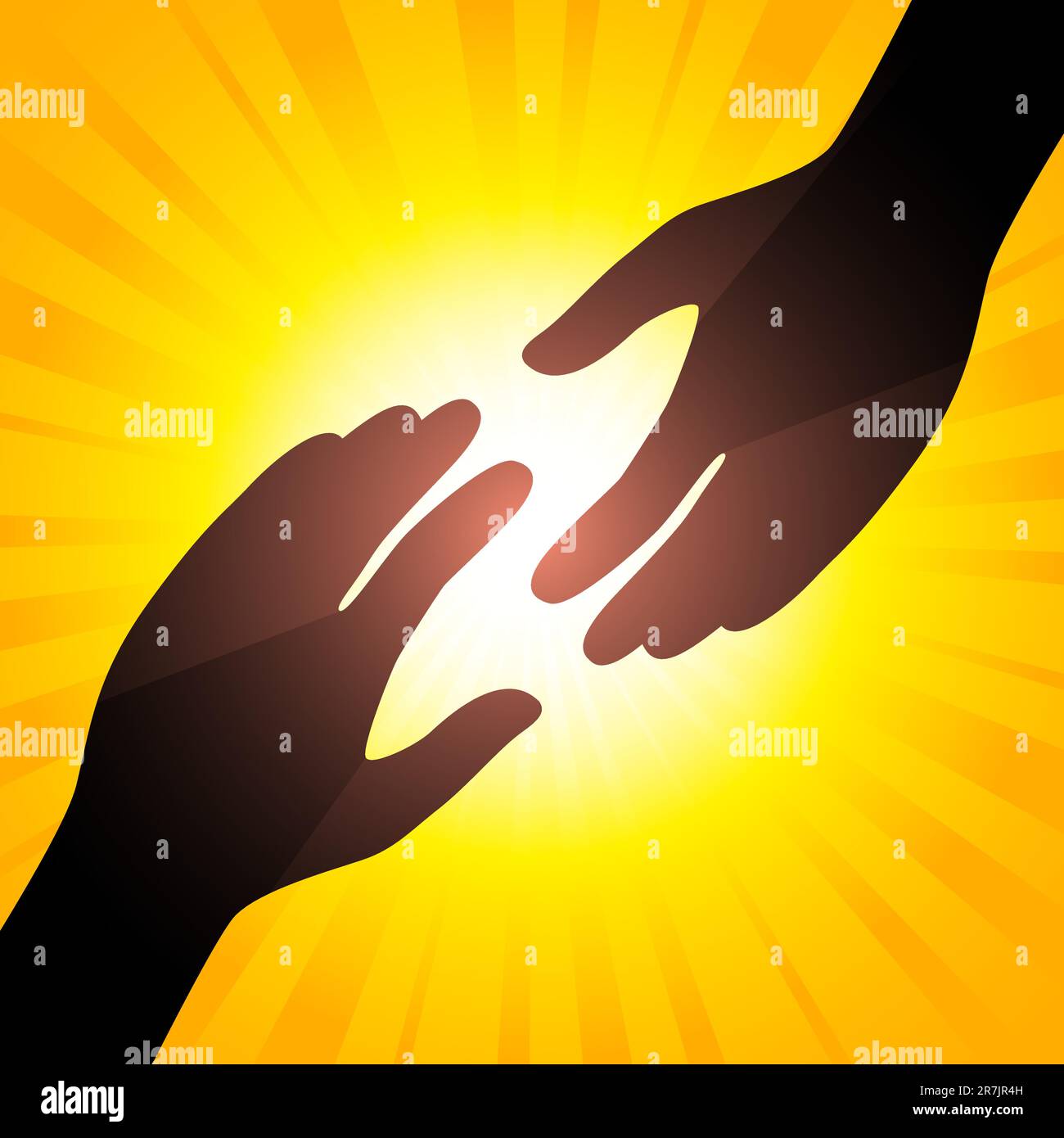 Poignée de l'énergie solaire. Symbole de soins. Illustration pour votre conception. Illustration de Vecteur