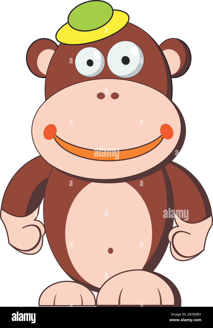 Drôle de singe dessin animé, isolé sur blanc Illustration de Vecteur