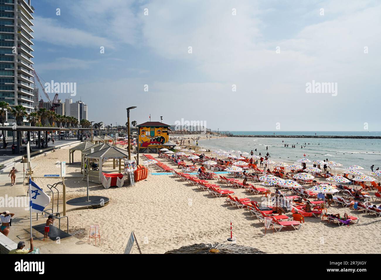 La plage de Tel Aviv Banque D'Images
