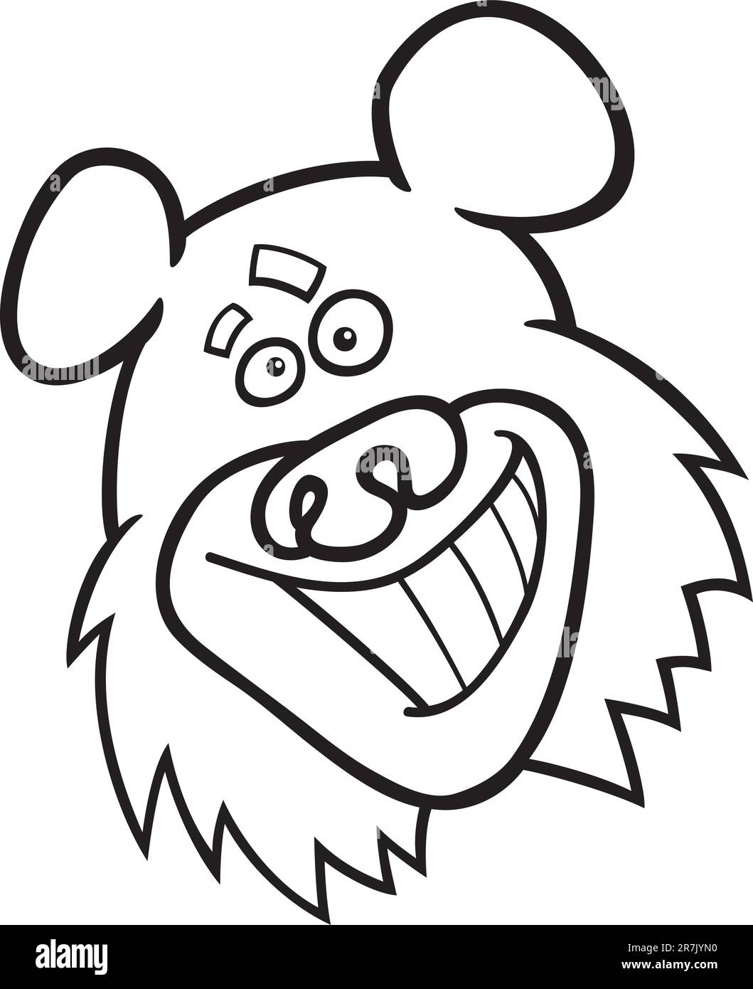 Cartoon illustration de funny bear pour Coloring Book Illustration de Vecteur