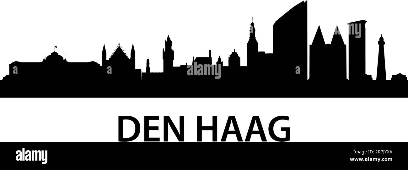 Illustration détaillée de Den Haag (la Haye), pays-Bas Illustration de Vecteur
