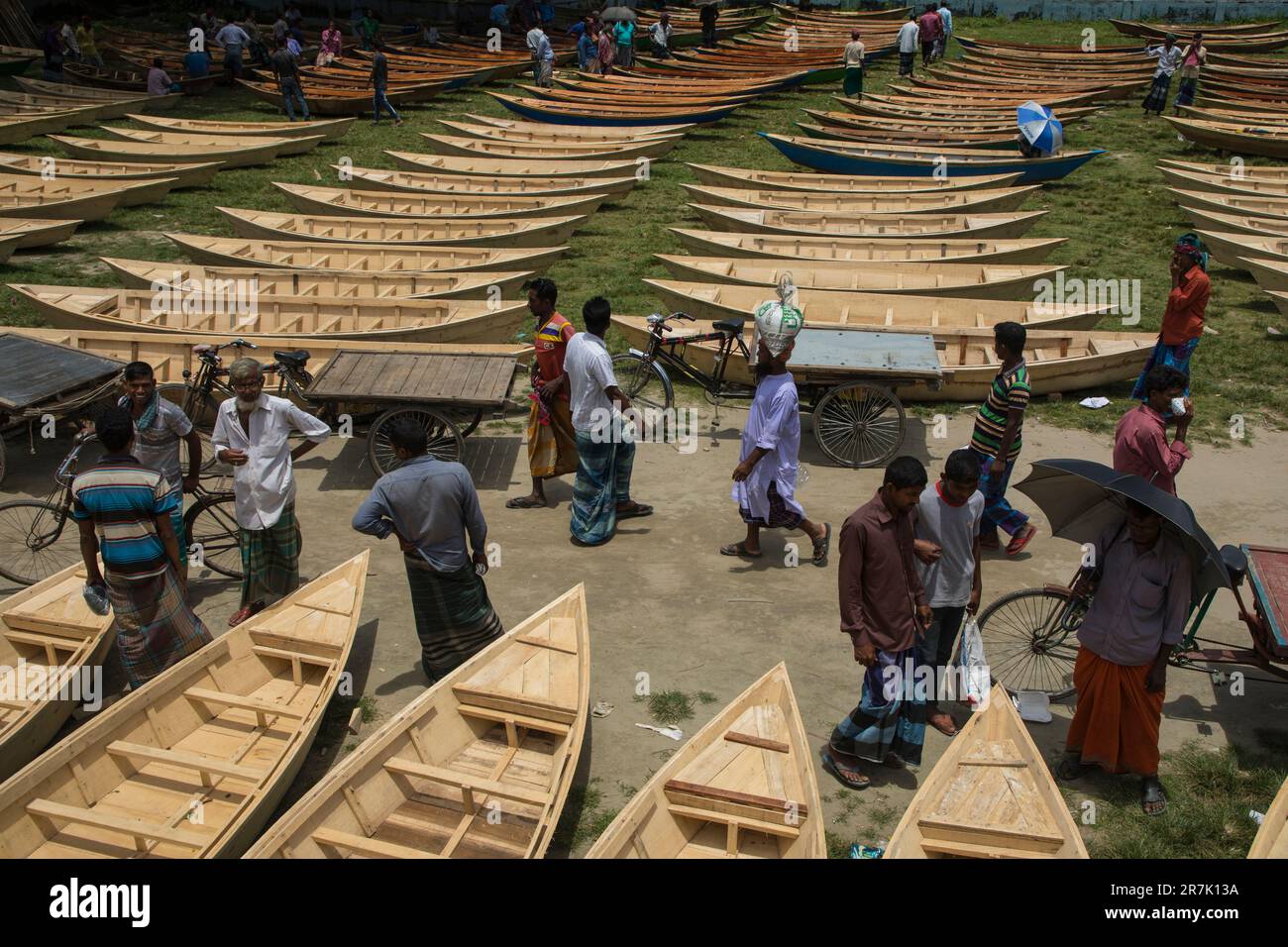 Marché en bois à Ghior à Manikganj. Bangladesh Banque D'Images