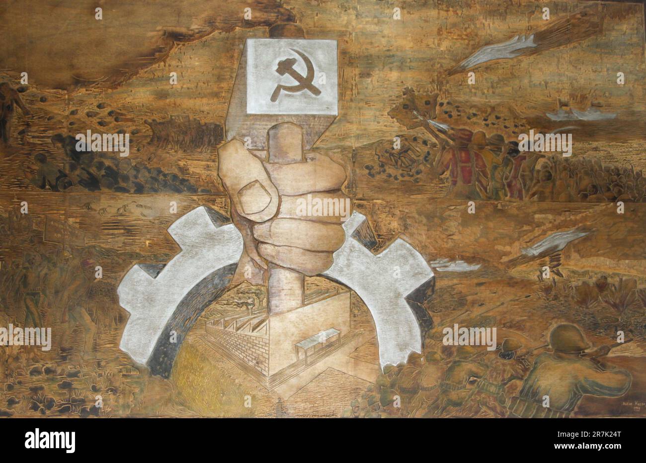 Art éthiopien au Musée national d'Addis-Abeba, Éthiopie Banque D'Images