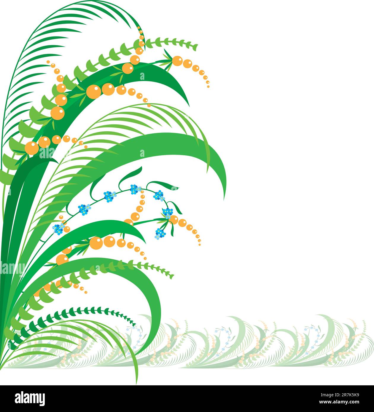 Fleur abstraite herbe. Illustration sur fond blanc Illustration de Vecteur