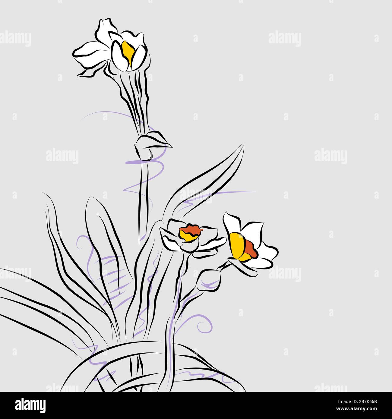 L'image d'un arrangement de fleurs orchidée résumé le schéma. Illustration de Vecteur