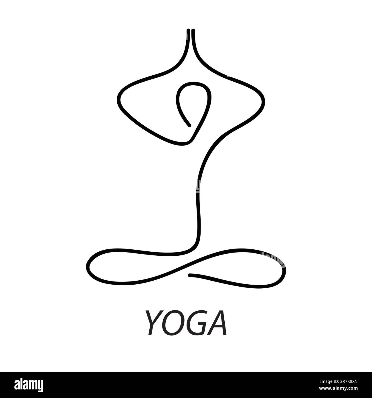 Yoga - panneau. Symbole - la posture lotus. Méditation. Détendez-vous. Illustration de Vecteur