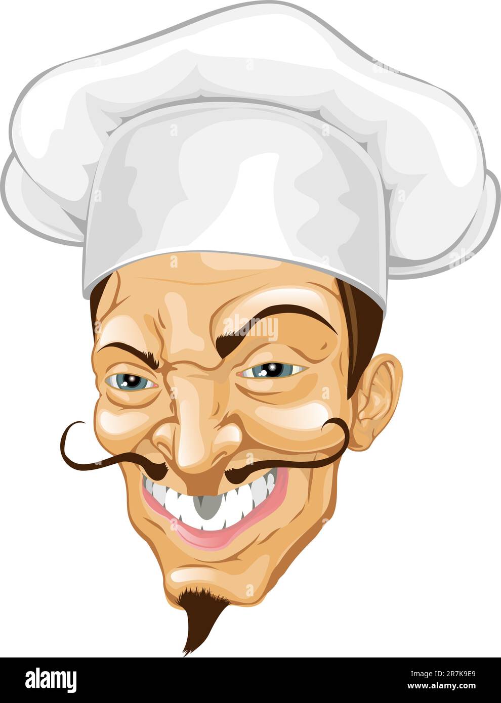 Portrait d'un chef plutôt méchants à la caricature Illustration de Vecteur