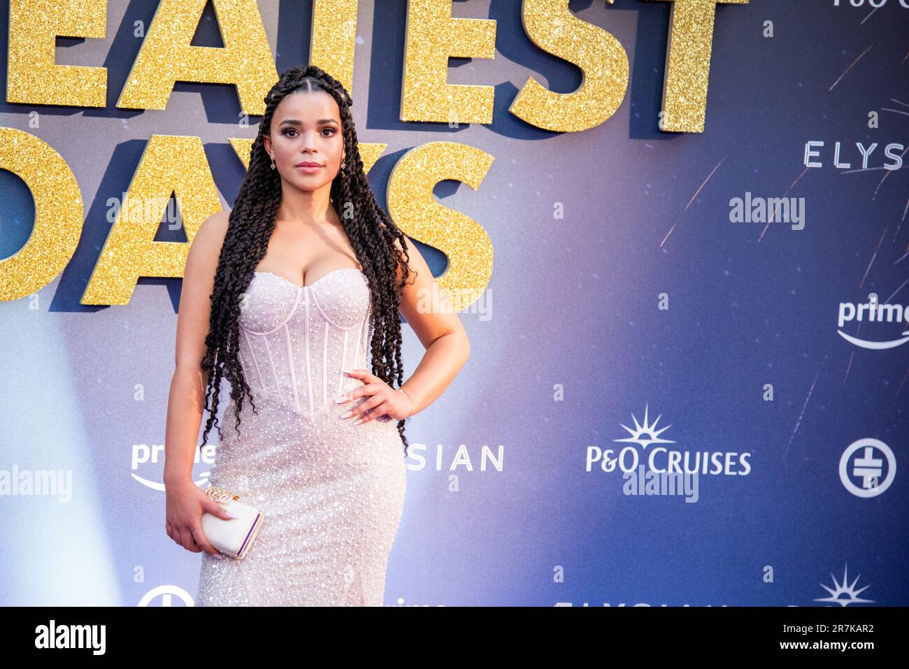 Londres, Royaume-Uni. 15th juin 2023. Nandi Hudson assiste à la première mondiale de Take that's Greatest Days à Odeon Luxe Leicester Square. Crédit : SOPA Images Limited/Alamy Live News Banque D'Images