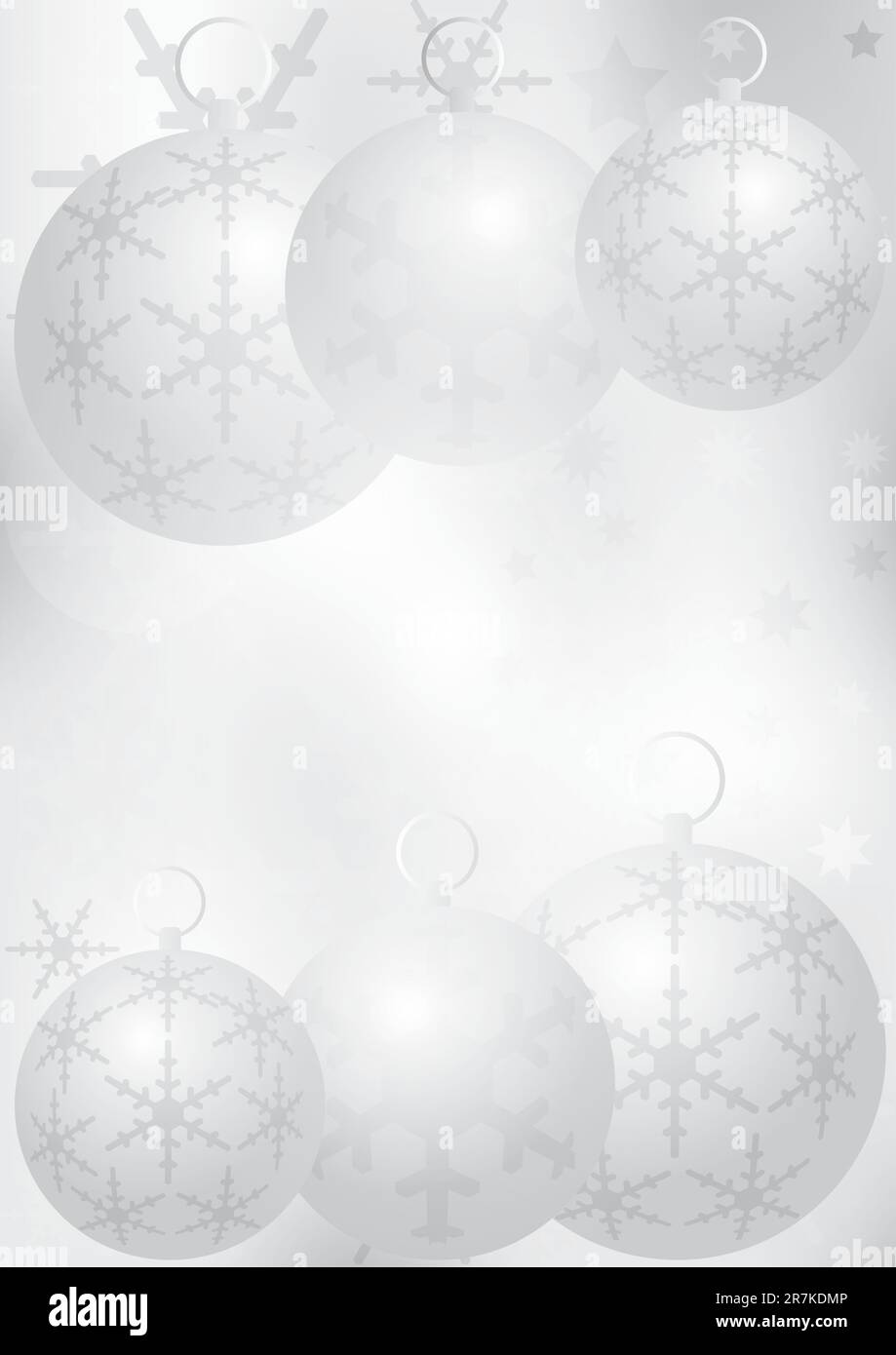 Arrière-plan de Noël abstrait - boule de Noël sur fond argenté Illustration de Vecteur