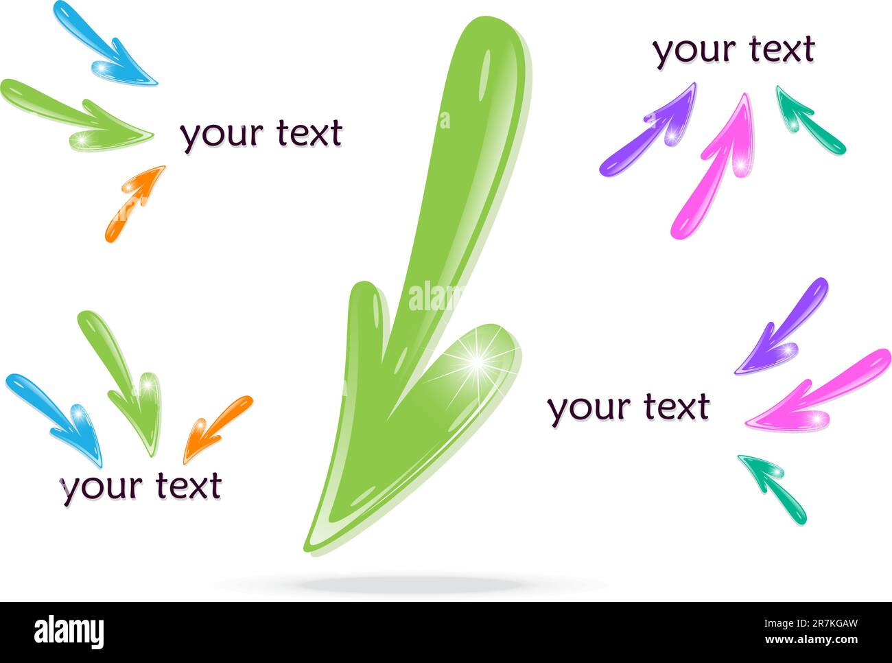 Flèches colorées (icônes). Illustration vectorielle. Illustration de Vecteur