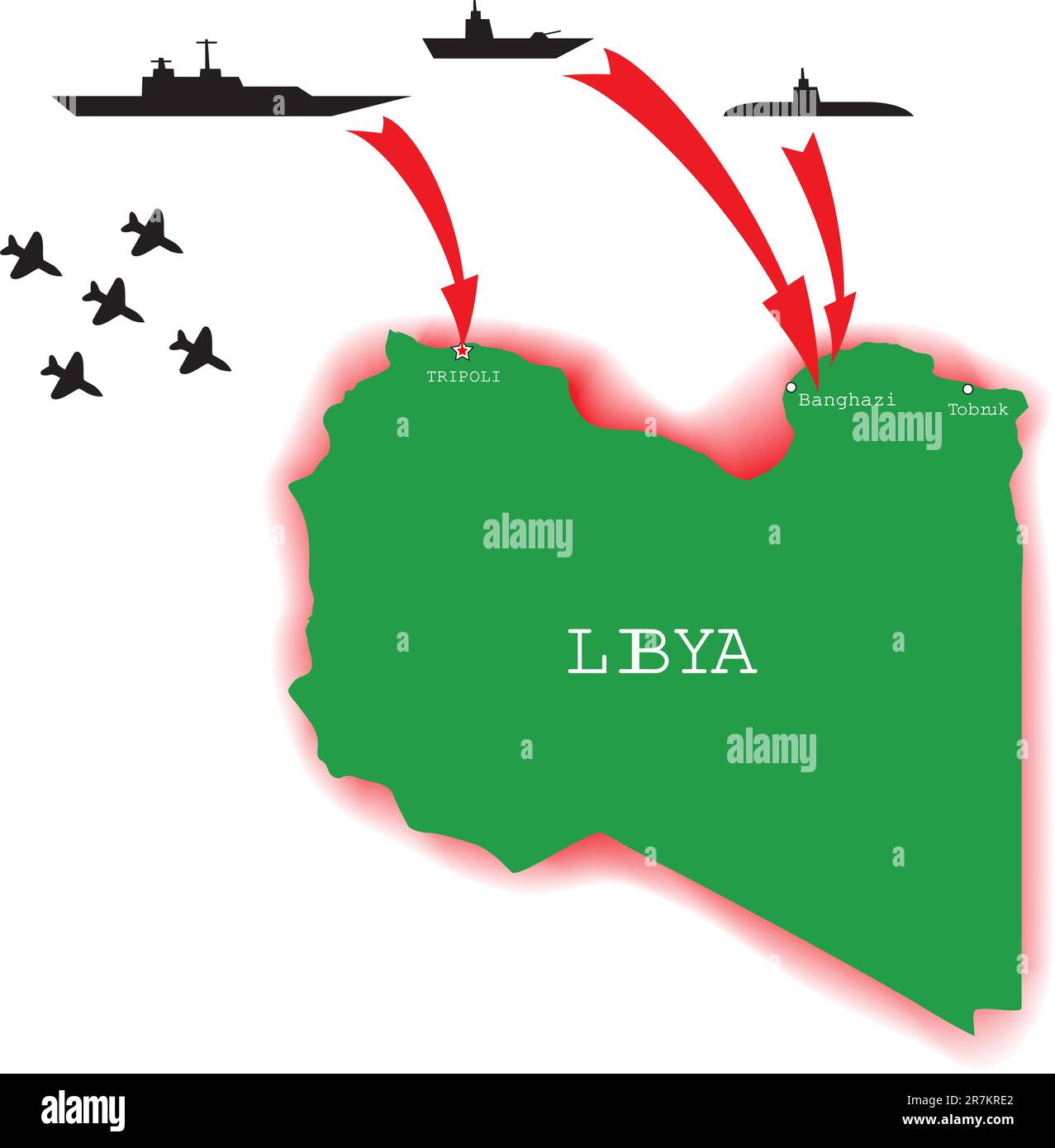 Illustration du vecteur de guerre en Libye Illustration de Vecteur