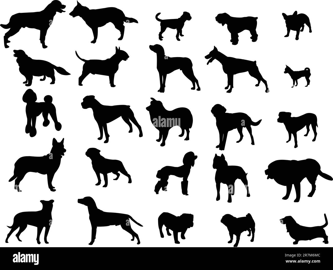 collection de chiens silhouette - vecteur Illustration de Vecteur