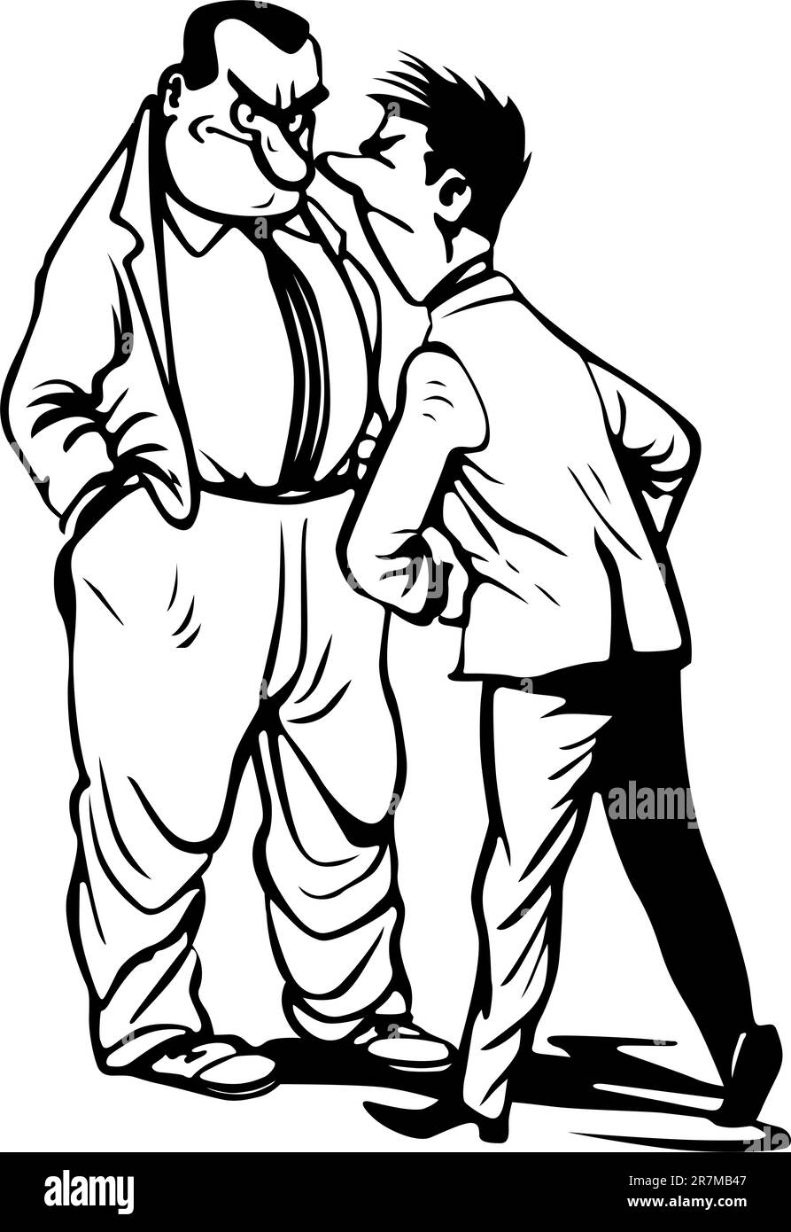 Deux hommes se querellant sur blanc Illustration de Vecteur