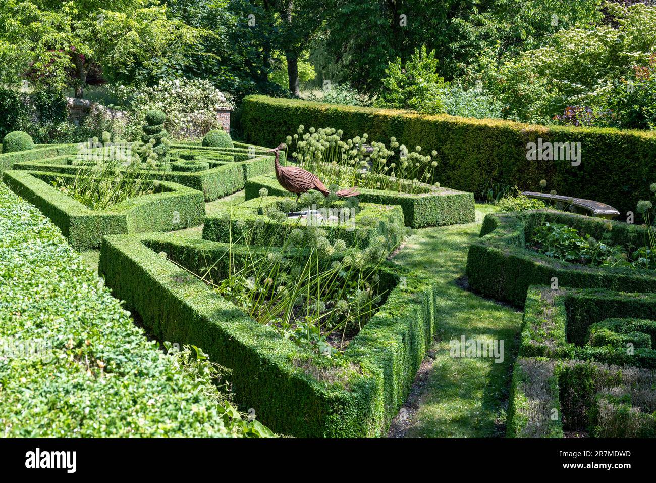 Le Peacock Garden dans le domaine de Houghton Lodge, Houghton, Test Valley, Hampshire, Angleterre, ROYAUME-UNI Banque D'Images