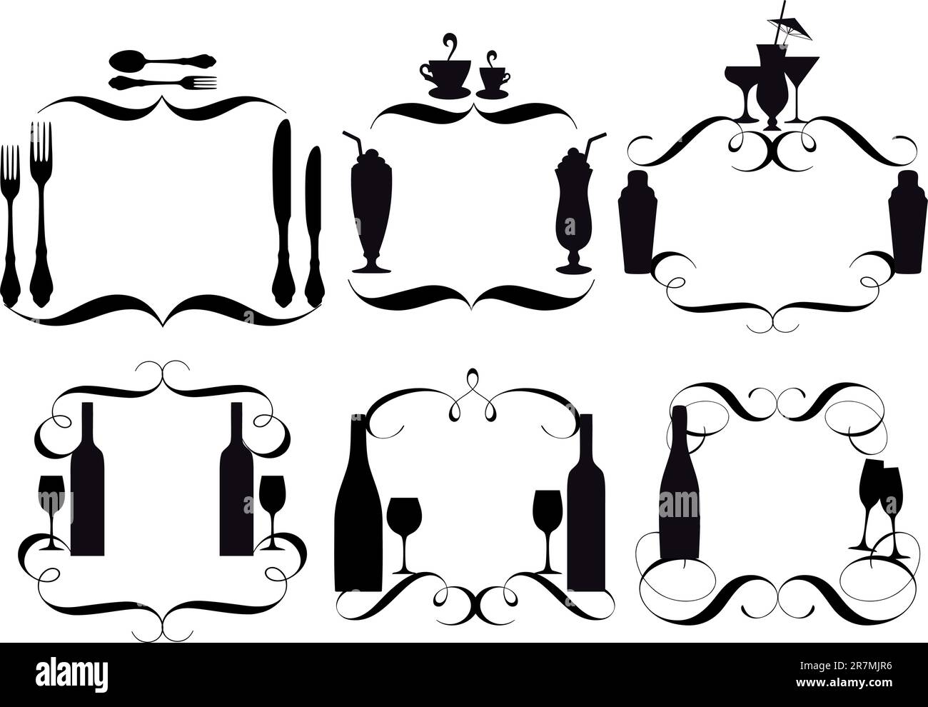 cartes de menu vierges pour les restaurants, ensemble vectoriel Illustration de Vecteur