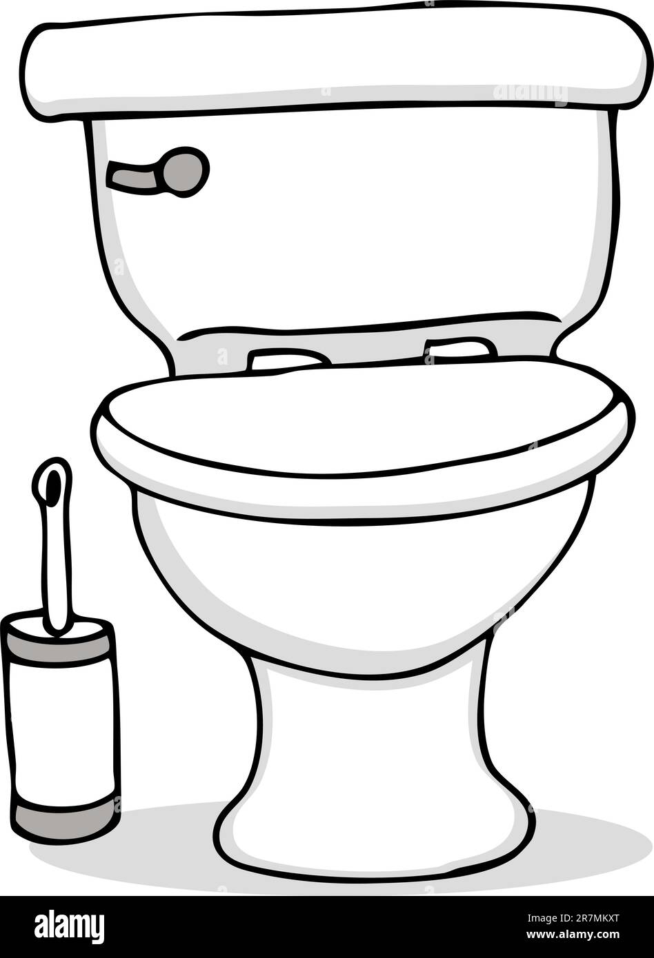 L'image d'une toilette et brosse de nettoyage. Illustration de Vecteur
