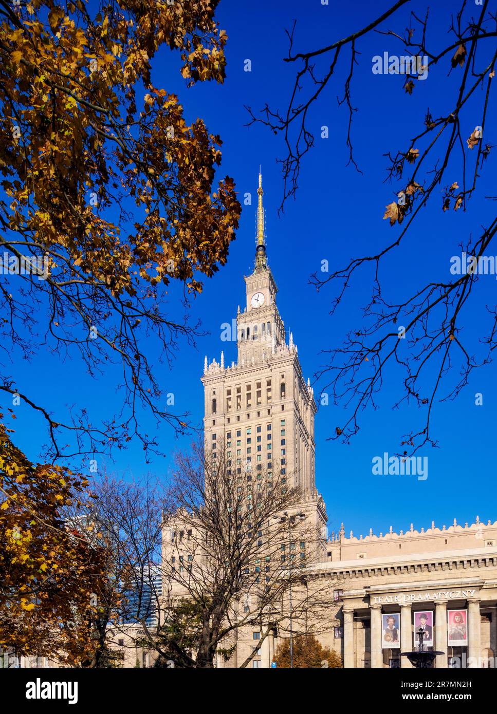 Palais de la Culture et de la Science, Varsovie, Voïvodeship de Masovian, Pologne Banque D'Images