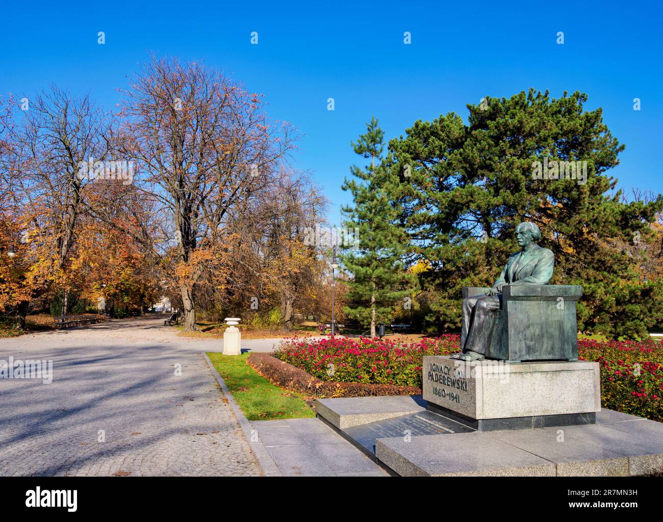 Monument d'Ignacy Jan Paderewski, Parc Ujazdowski, Varsovie, Malovian Voivodeship, Pologne Banque D'Images