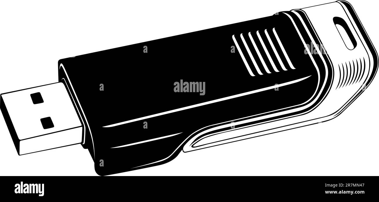 Lecteur flash USB isolated on white Illustration de Vecteur
