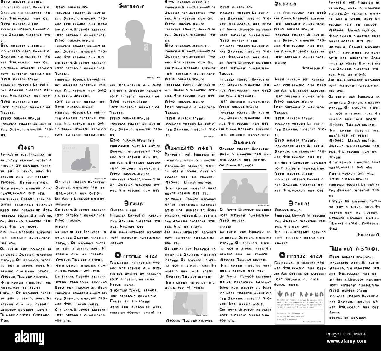 Faux journal sur une langue inexistante - illustration vectorielle Illustration de Vecteur