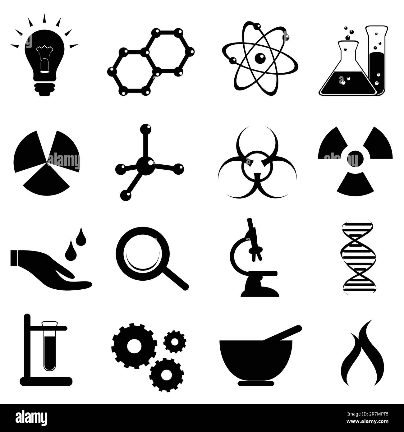 Icône de la science en noir Illustration de Vecteur