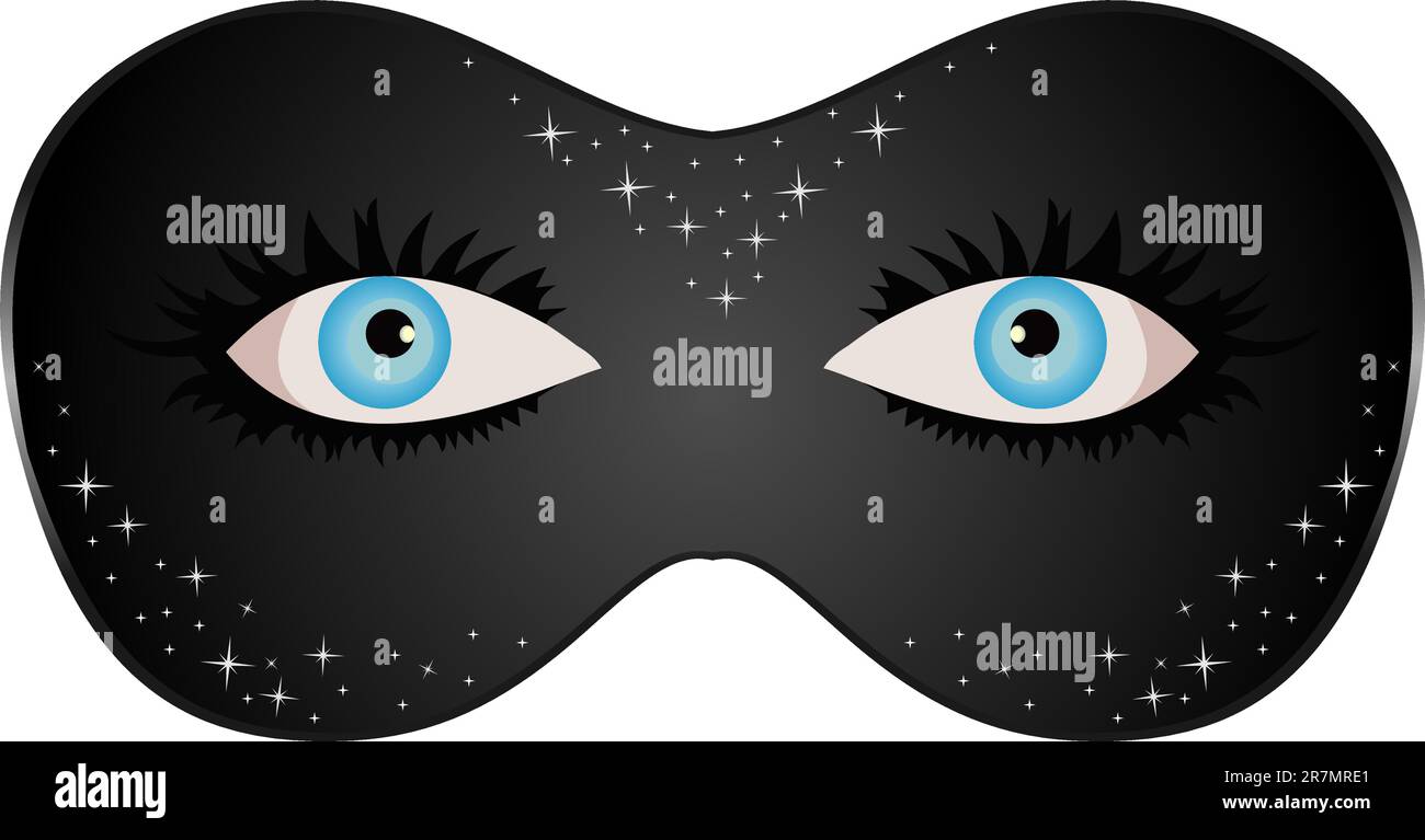 Illustration yeux bleus cachés sous le masque de théâtre - vecteur Illustration de Vecteur