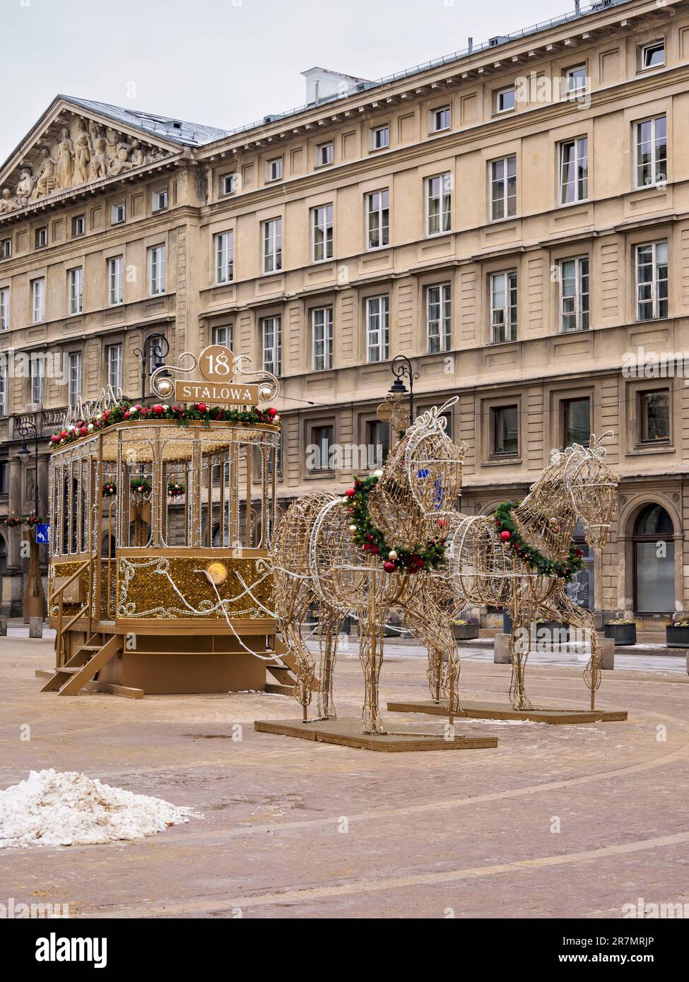 Décorations de Noël à Krakowskie Przedmiescie, Varsovie, Masovian Voivodeship, Pologne Banque D'Images