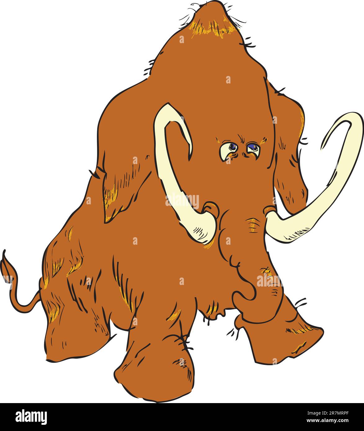 Mammouths (Latin: Mammuthus) - un genre éteint de mammifères de la famille de l'éléphant, qui vivait dans le Quaternaire. EPS vectoriel. Illustration de Vecteur